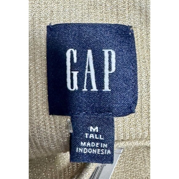 Gap Womens Glittery Tan Long Sleeve Top M Tall - Picture 3 of 4